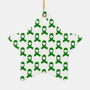 Ornement En Céramique Green Ribbon Pattern