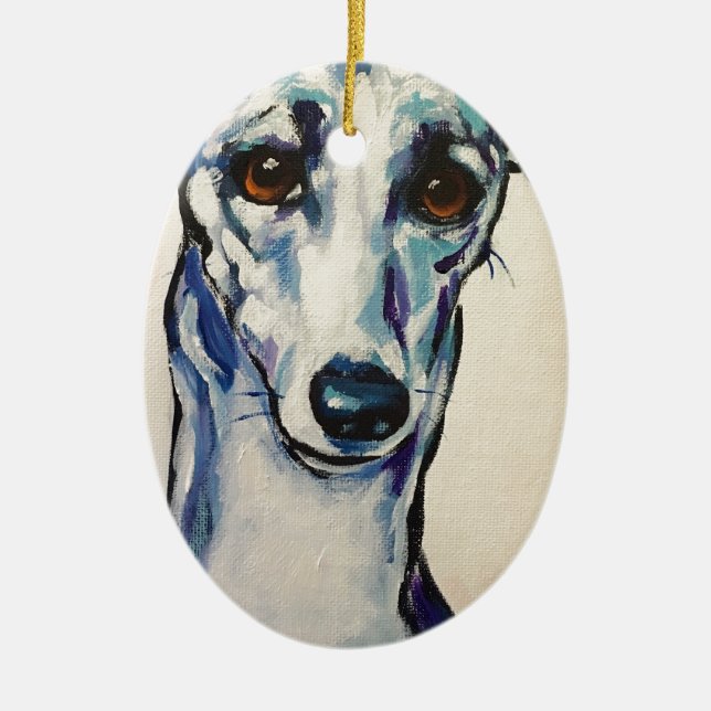 Ornement En Céramique Greyhound italien (Devant)