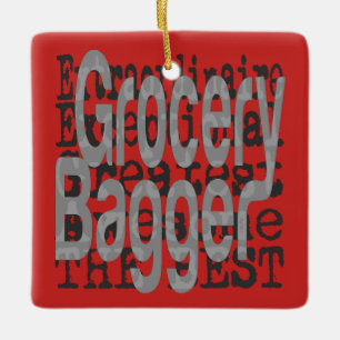 Ornement En Céramique Grocery Bagger