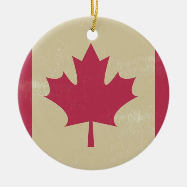 Ornement En Céramique gronder le drapeau canadien (Devant)