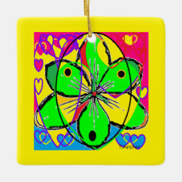 Ornement En Céramique Grosse fleur signé art original design très jolie
