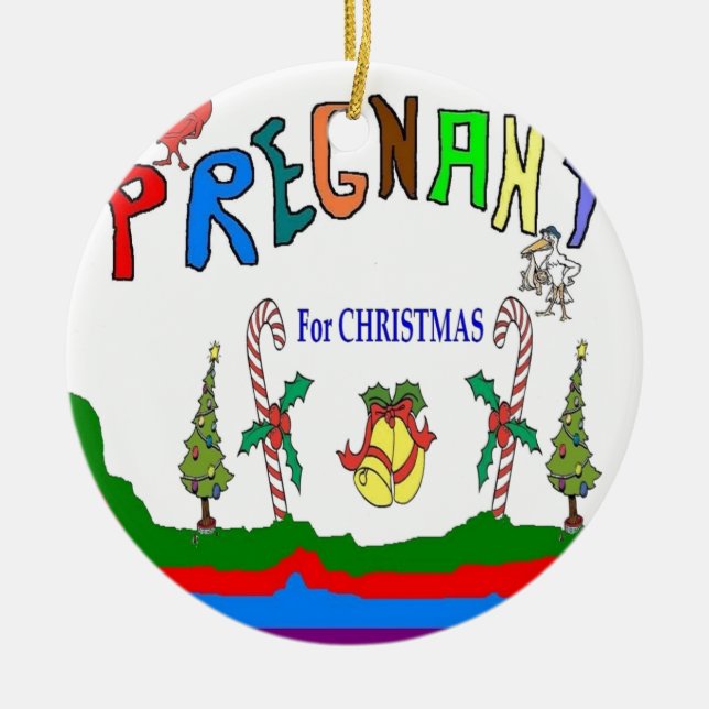 ORNEMENT EN CÉRAMIQUE GROSSESSE DE NOËL (Devant)