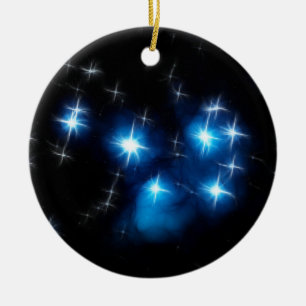 Ornement En Céramique Groupe d'étoile bleue de Pleiades
