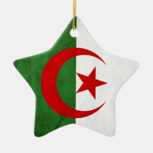 Ornement En Céramique Grunge Algeria National Flag