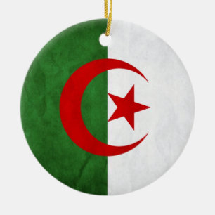 Ornement En Céramique Grunge Algeria National Flag