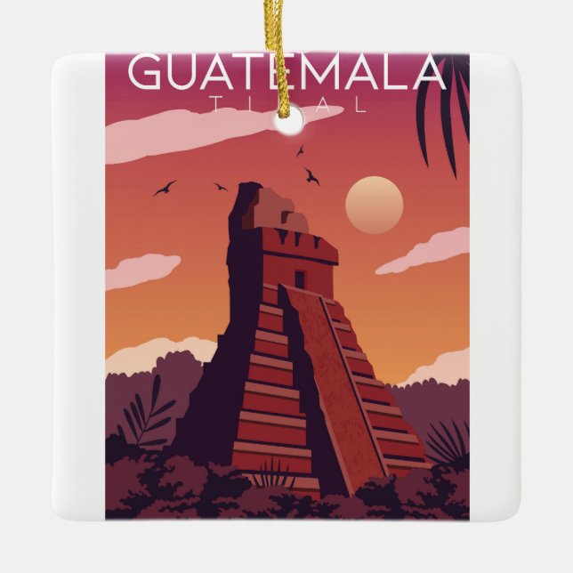 Ornement En Céramique Guatemala Tikal (Devant)
