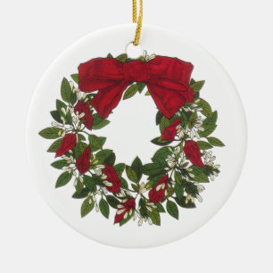 Ornement En Céramique Guirlande de /Poinsettia d'oseille