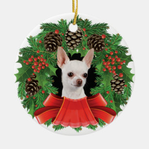 Ornement En Céramique Guirlande de vacances de Noël de chiwawa