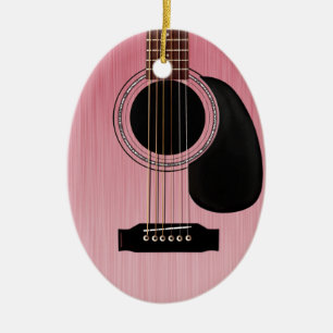 Ornement En Céramique Guitare acoustique rose