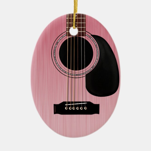 Ornement En Céramique Guitare acoustique rose (Devant)
