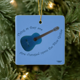 Ornement En Céramique Guitare bleue