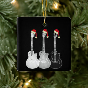 Ornement En Céramique Guitares électriques Funny Cool Festin Monochrome 