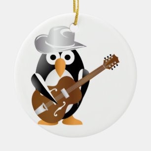 Ornement En Céramique Guitariste pingouin