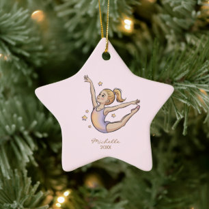 Ornement En Céramique Gymnaste personnalisée Gymnastique Fille Noël