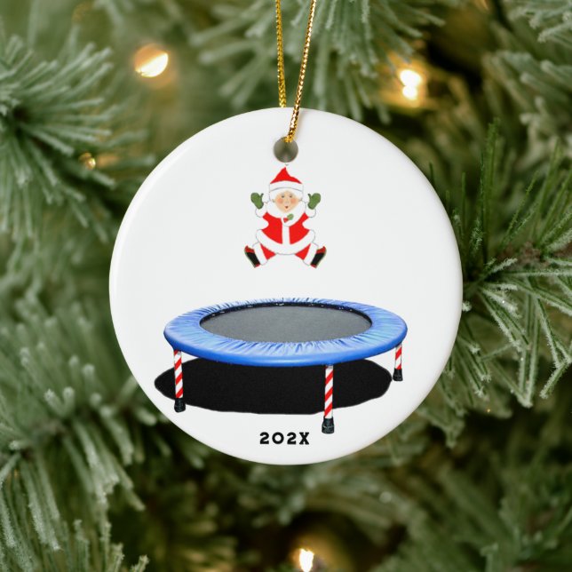 Ornement En Céramique gymnaste trampoline personnalisée (Arbre)