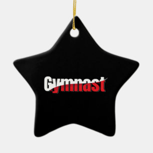 Ornement En Céramique Gymnastique - Gymnaste Abstrait Word Art Swish