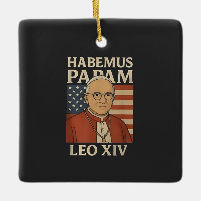 Ornement En Céramique Habemus papam Pape Léon XIV Église chrétienne (Devant)