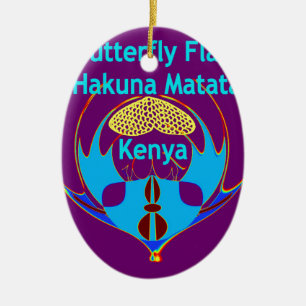Ornement En Céramique "Hakuna Matata Kenya" Papillon Art Imprimer/Graphi