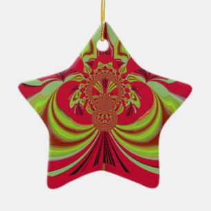 Ornement En Céramique Hakuna Matata red yellow design