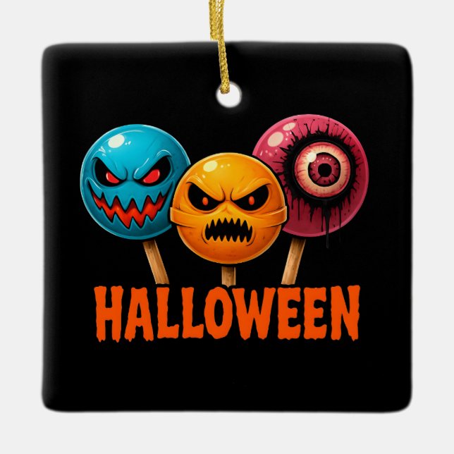 Ornement En Céramique Halloween doux et sinistre (Devant)