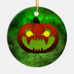 Ornement En Céramique Halloween malin éffrayantPumpkin