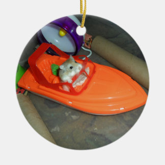 Ornement En Céramique Hamster sur un bateau