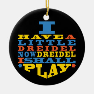 Ornement En Céramique Hanoukka "Dreidel Play"/Ornement du cercle