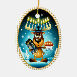 Ornement En Céramique Hanoukka Reindeer célèbre Chrismukkah