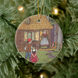 Ornement En Céramique Hansel et Gretel, Vintage Fairy Tale par Hauman
