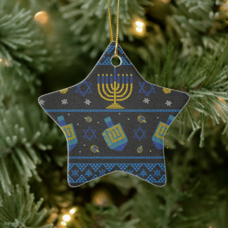 Ornement En Céramique hanukkah