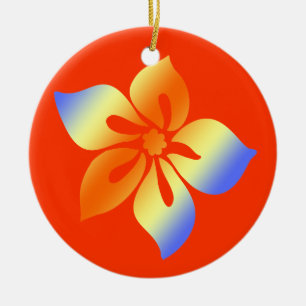 Ornement En Céramique Happy Hibiscus Hawaiian Ornamy