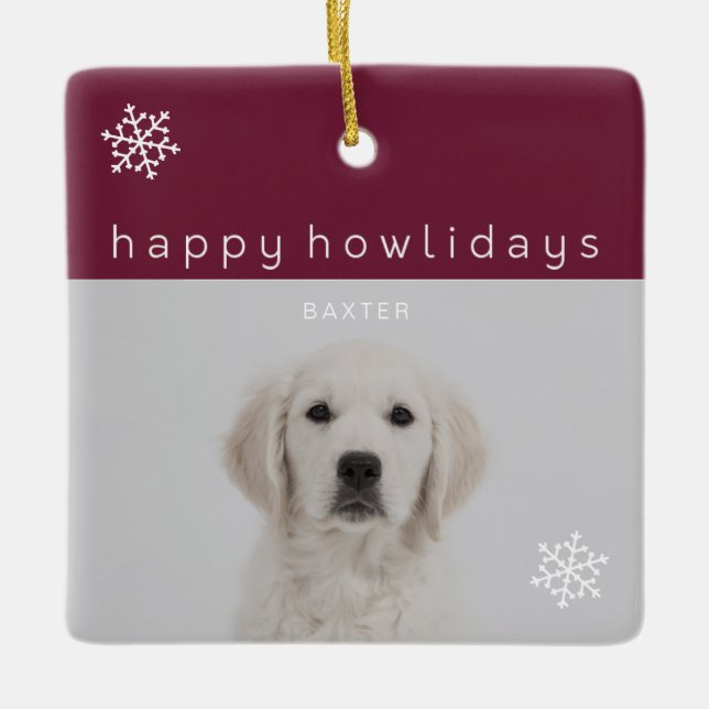 Ornement En Céramique Happy Howlidays Grape Photo (Devant)