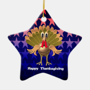 Ornement En Céramique Happy Thanksgiving Turkey,Personalized