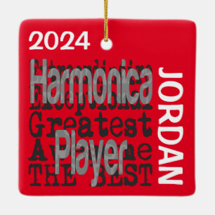 Ornement En Céramique Harmonica Player Extraordinaire PERSONNALISÉ