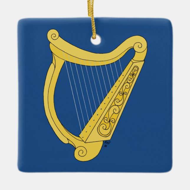 Ornement En Céramique Harpe irlandaise (Devant)