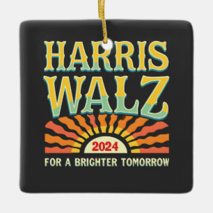 Ornement En Céramique Harris Waltz pour un avenir meilleur Kamala Harris