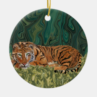 Ornement En Céramique Hasard heureux de dimanche de tigre