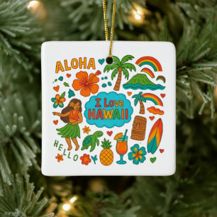 Ornement En Céramique Hawaii Custom USA Family Triage Keepsaké Noël