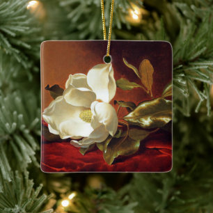 Ornement En Céramique Heade - Un Magnolia sur Red Velvet