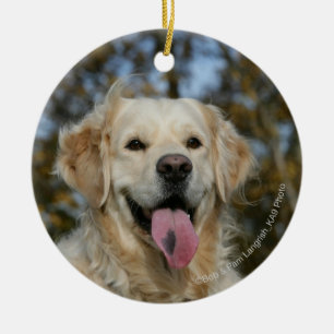 Ornement En Céramique Headshot 3 de golden retriever