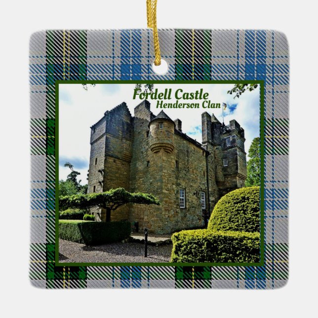 Ornement En Céramique Henderson Clan Fordell Castle Tartan Noël (Devant)