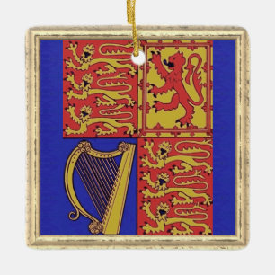 Ornement En Céramique Heraldique Avec Harpe Et Lions Ornement Céramique