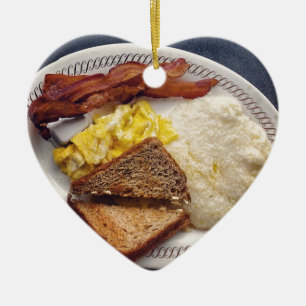 Ornement En Céramique Heure du petit-déjeuner - Oeufs de bacon Grains de