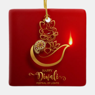 Ornement En Céramique Heureux Diwali