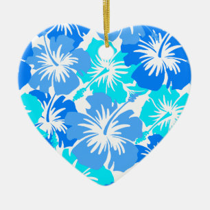 Ornement En Céramique Hibiscus Hawaiian Floral Aloha Chemise Imprimer