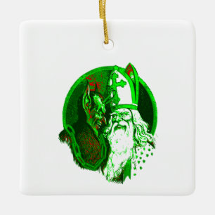 Ornement En Céramique hideux Noël krampus st nicholas père Noël
