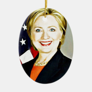Ornement En Céramique Hillary Clinton-President of USA_