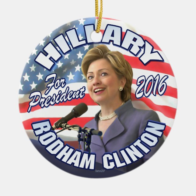 Ornement En Céramique Hillary Rodham Clinton 2016 (Devant)