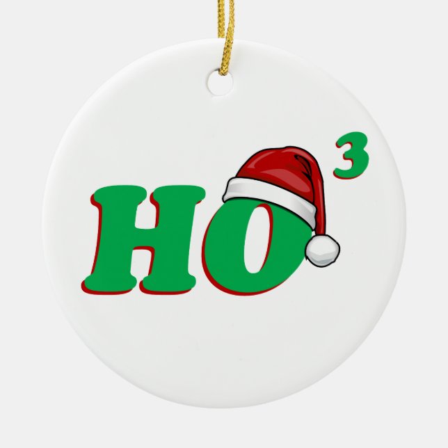 Ornement En Céramique Ho humour (cubé) de Noël 3 (Devant)