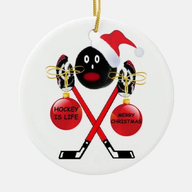 Ornement En Céramique Hockey Christmas (Devant)